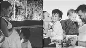 Sabrina Garciarena y la foto más tierna de su hijo mayor, a puro mimo con su hermanita en camino (Fotos: Instagram)