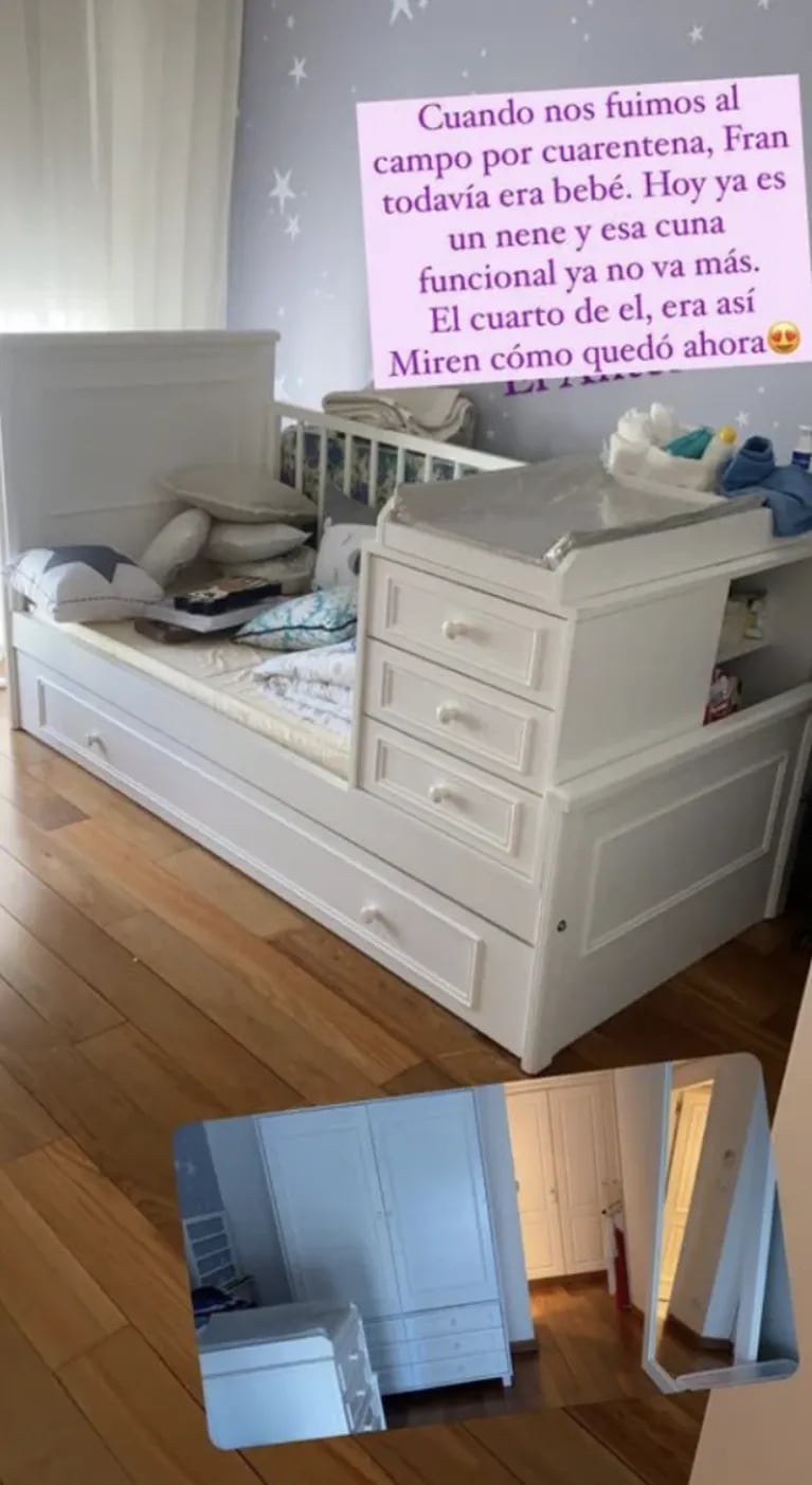 Ailén Bechara remodeló el cuarto de su hijo y mostró cómo quedó: "Es un nene y esa cuna funcional ya no va más"