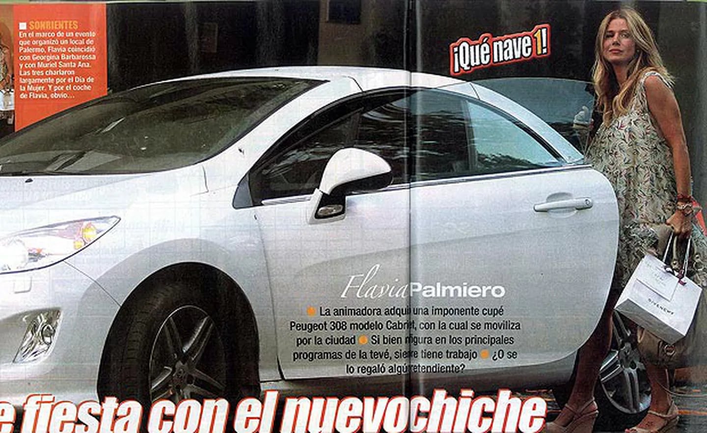 Flavia Palmiero estrenó su Peugeot 308 coupé cabriolet. (Foto: Pronto)