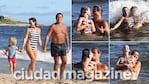 ¡18 años de amor! Guillermo Andino y Carolina Prat, enamorados en el mar de Punta del Este junto a sus hijos. (Foto: GM Press)