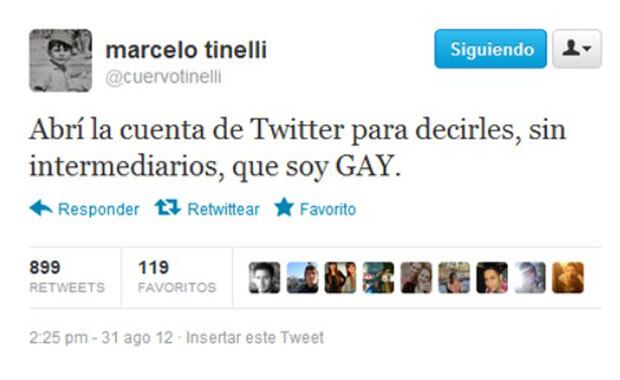 4 horas y 25 minutos después del tweet de @vorterix, apareció este mensaje en la hackeada cuenta de @cuervotinelli.