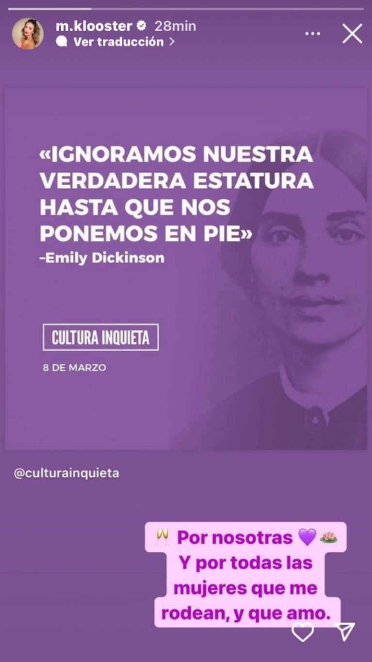 8M: los mensajes de las famosas por el Día Internacional de la Mujer en redes