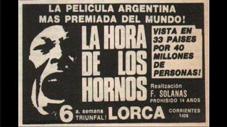 A 50 años de su estreno, se proyectó "La hora de los hornos" en Cannes (Foto: Web)