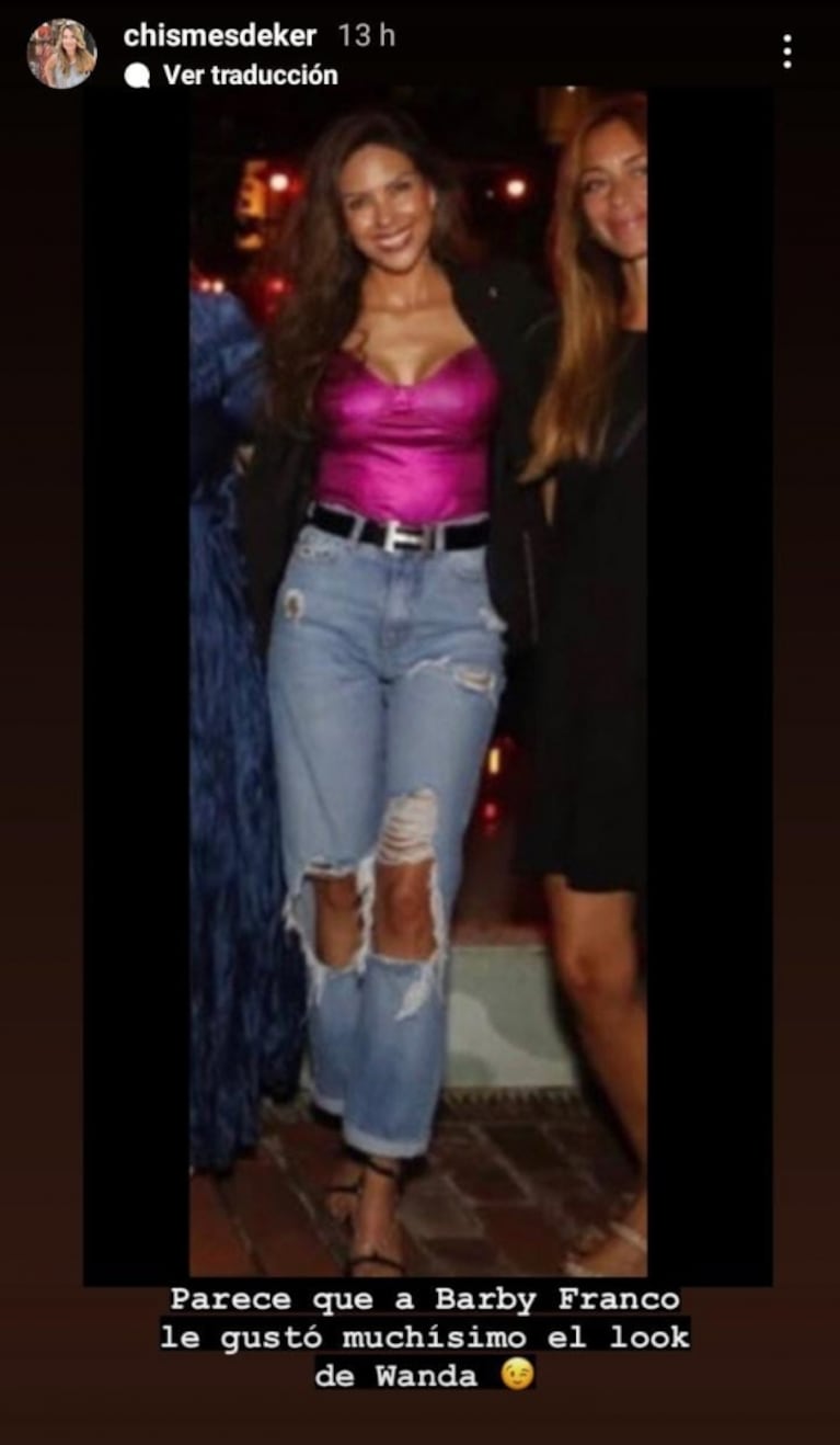 A Barby Franco la criticaron por usar un outfit similar al de Wanda: "Lo lavo y se lo devuelvo"