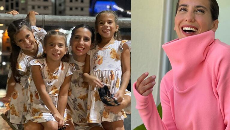A Cinthia le encanta ver a sus nenas practicando equitación.