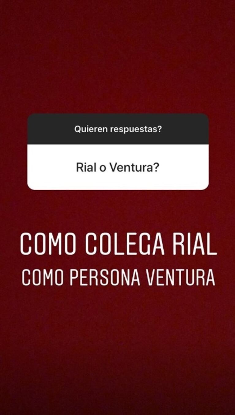A De Brito le preguntaron a quién prefiere entre Rial y Ventura: "Como colega, a Jorge; como persona, a Luis"
