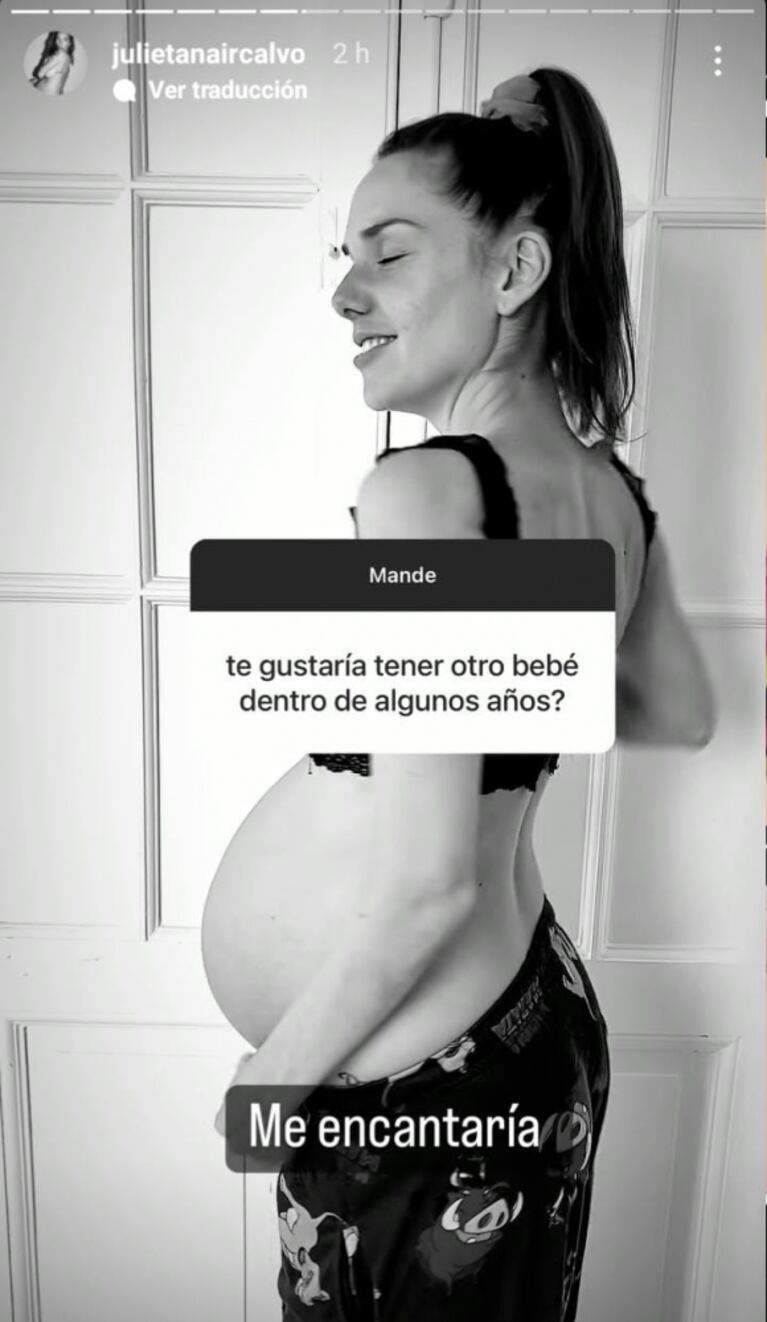 A Julieta Nair Calvo le preguntaron si quería otro hijo: la contundente respuesta a 3 meses de ser madre
