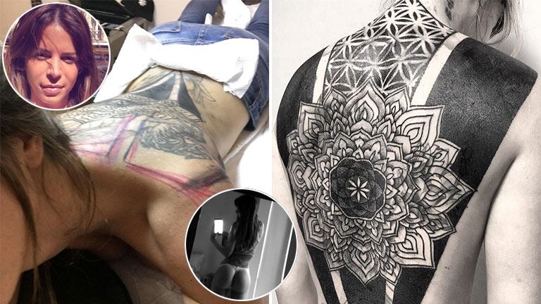 ¡A lo Cande Tinelli! El impresionante y enorme tatuaje que Marianela Mirra se hizo en su espalda