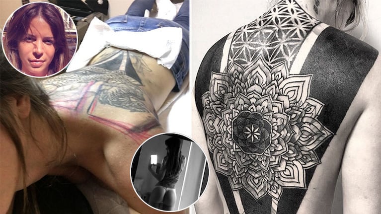 ¡A lo Cande Tinelli! El impresionante y enorme tatuaje que Marianela Mirra se hizo en su espalda
