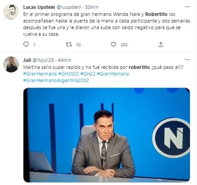 A Martina no la recibió Robertito Funes Ugarte a la salida y hubo lluvia de memes: "Que vuelva Peluffo"