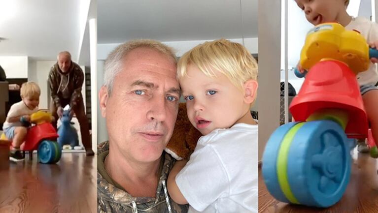 A Mirko le gusta jugar a las carreras con su papá.