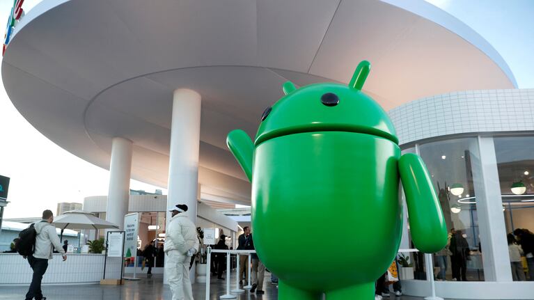 A statue of the Android mascot is displayed in front of the Google house at CES 2024, an annual consumer electronics trade show, in Las Vegas, Nevada, U.S. January 10, 2024. REUTERS/Steve Marcus