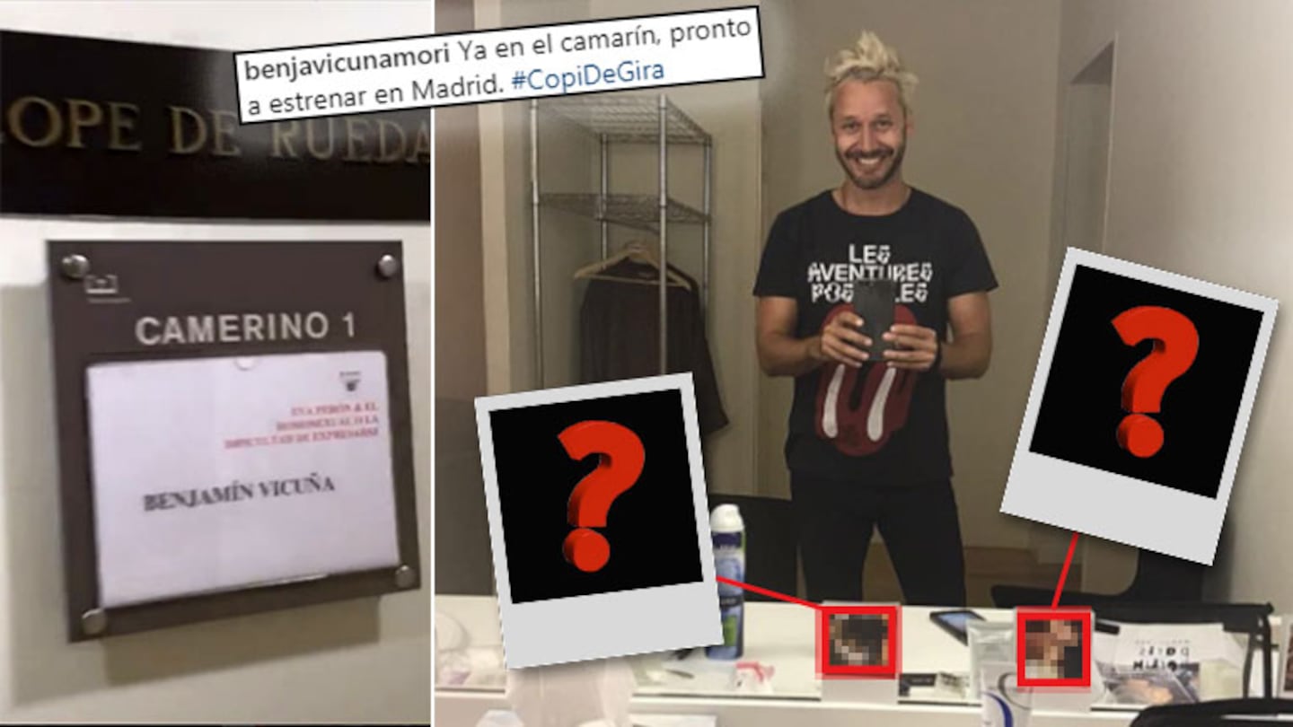 ¡A todos lados con él! Mirá qué especiales fotos tiene Vicuña en su camarín personal de España