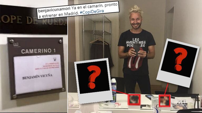 ¡A todos lados con él! Mirá qué especiales fotos tiene Vicuña en su camarín personal de España