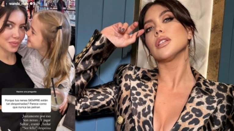 A Wanda Nara la acusaron de no peinar a sus hijas y respondió contundente: "Son nenas y ser feliz despeina"