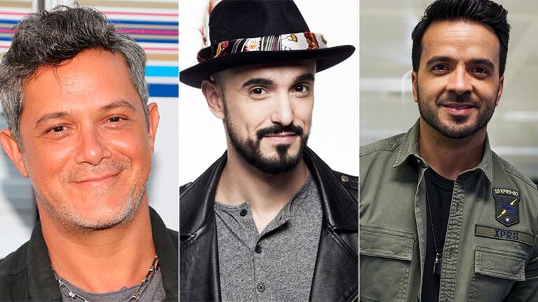 Abel Pintos, Alejandro Sanz y Luis Fonsi, en el Festival Internacional de Peñas de Villa María