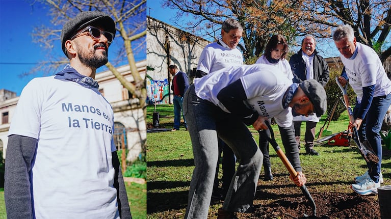 Abel Pintos plantó árboles de nuez pecán en el Hospital de Emergencias Psiquiátricas Alvear
