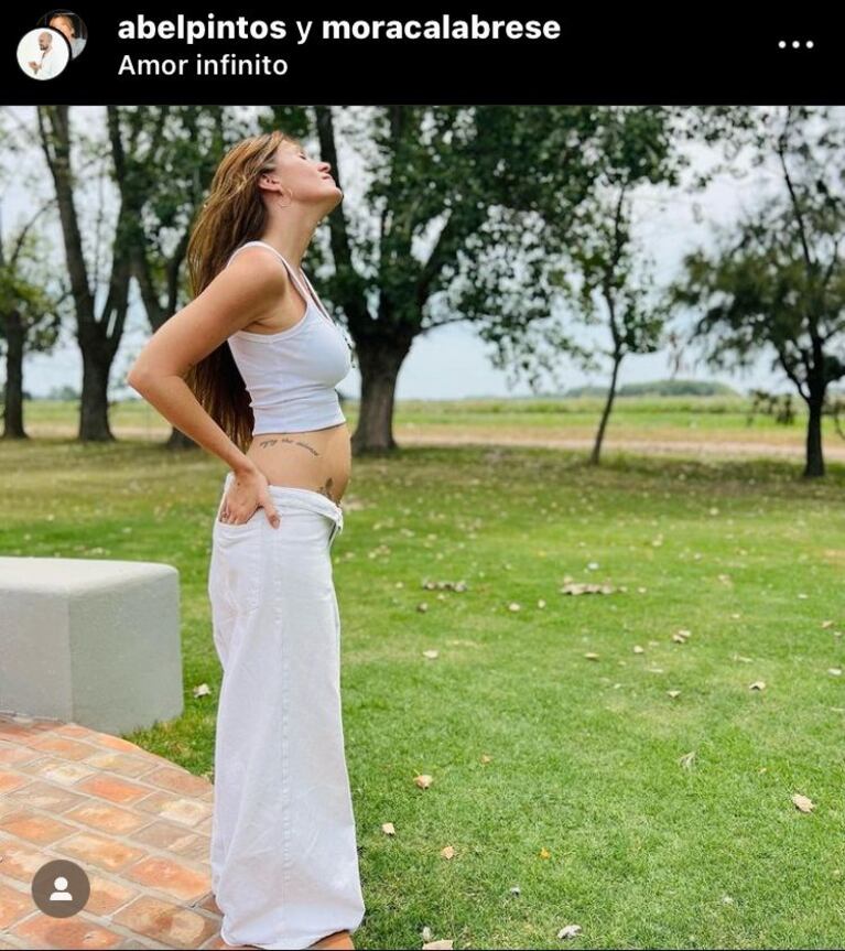 Abel Pintos y Mora Calabrese serán padres otra vez (Foto: Captura Instagram).