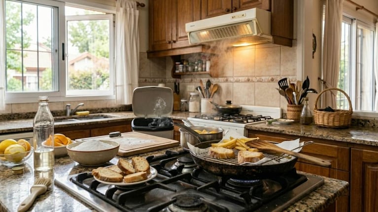 Abrir las ventanas para cocinar con frituras ayuda a evitar malos olores. Foto: IA