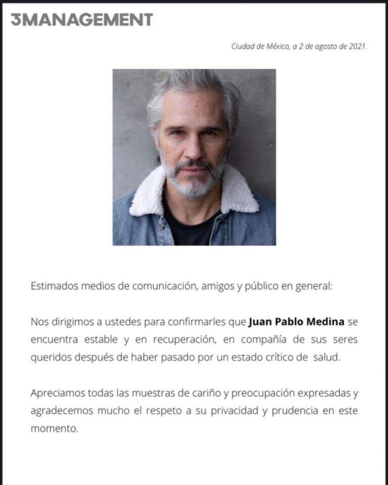 Actor de La casa de las Flores está "estable" tras los rumores de que habría perdido una pierna por una trombosis
