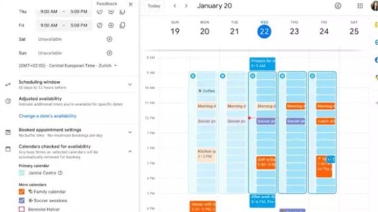 Actualizaciones en Google Calendar