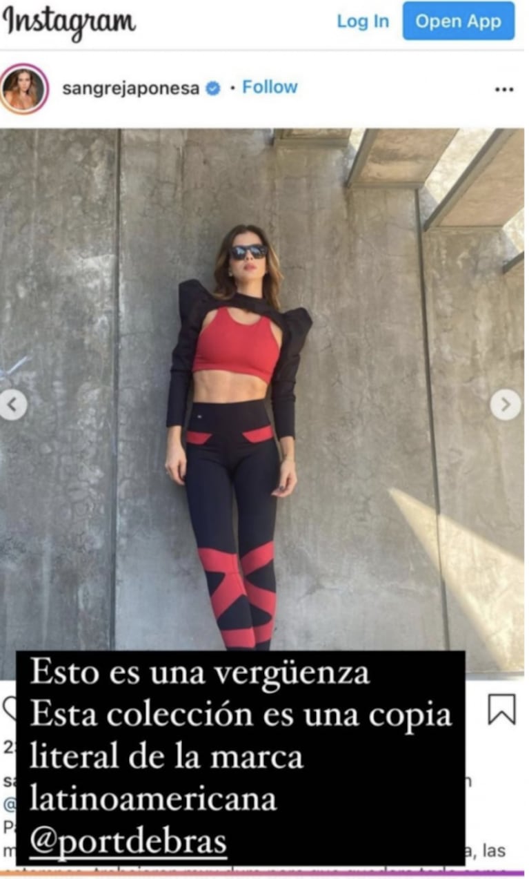 Acusan a China Suárez de copiar los diseños de su nueva línea de ropa deportiva: "Es una vergüenza"