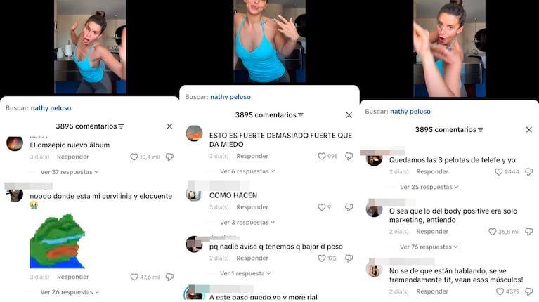 Acusaron a Nathy Peluso de usar una inyección para adelgazar por su impactante cambio físico (captura de TikTok)