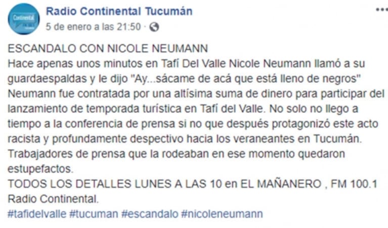 Acusaron a Nicole Neumann por discriminación en Tucumán: fuerte respuesta de la top