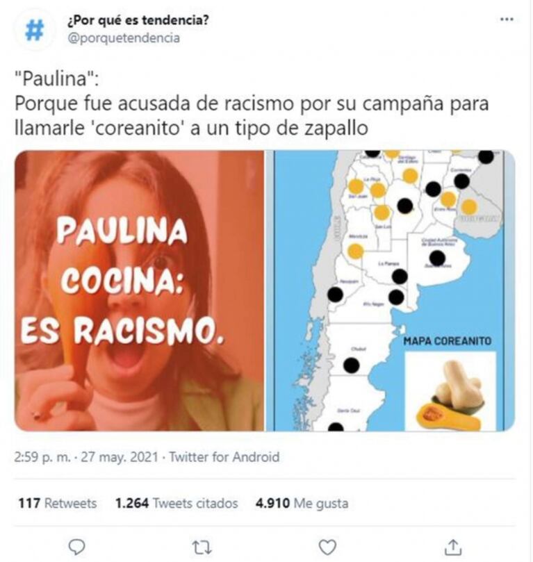 Acusaron a Paulina Cocina de racista por llamar “coreanito” a un tipo de zapallo y la cocinera pidió disculpas