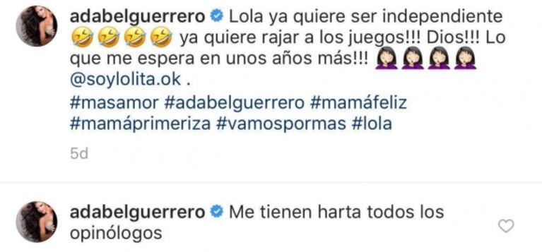 Adabel Guerrero posteó un video de su hijita jugando con el ascensor y desató una fuerte polémica: