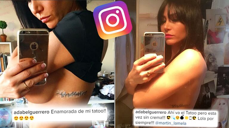 Adabel Guerrero se tatuó un electrocardiograma con la palabra Lola. (Foto: Instagram)