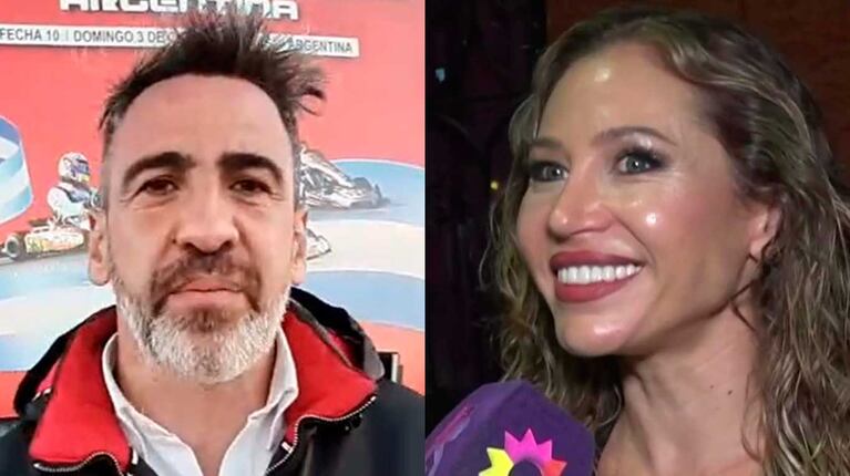 Adabel Guerrero y Rodrigo Alenaz (Fotos: captuas eltrece y YoutTube curva1kart.)