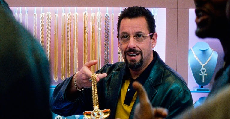 Adam Sandler en Uncut gems/Diamantes en bruto, una de las películas del año.
