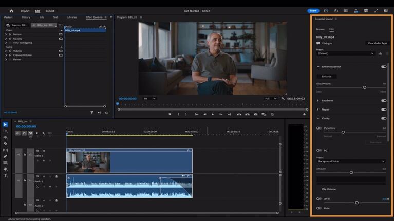 Adobe Premiere Pro usa IA para mejorar la calidad de los diálogos y el etiquetado de categorías de audio