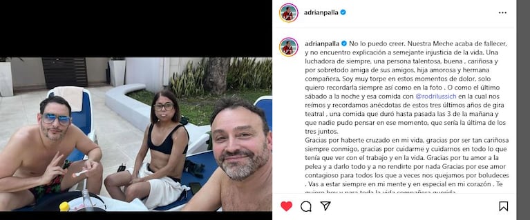 Adrián Pallares, Rodrigo Lussich y Meche Portillo: el posteo del conductor de Intrusos (Foto: Instagram)