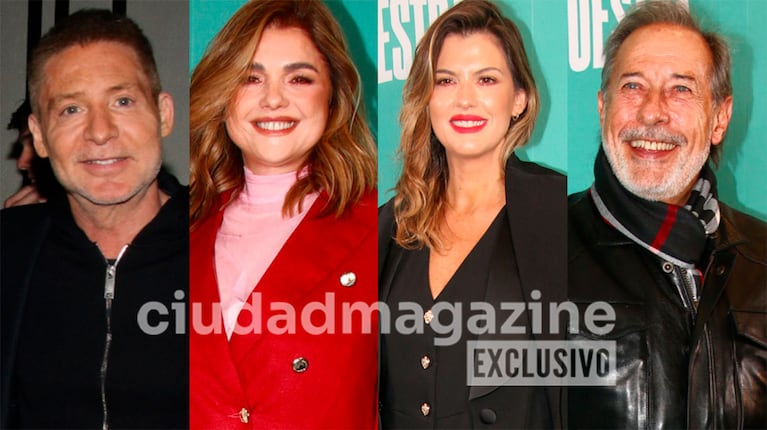 Adrián Suar, Araceli Gonzáñez, Mery del Cerro y Guillermo Francella en el estreno de Con la Nuestra (Fotos: Movilpress).