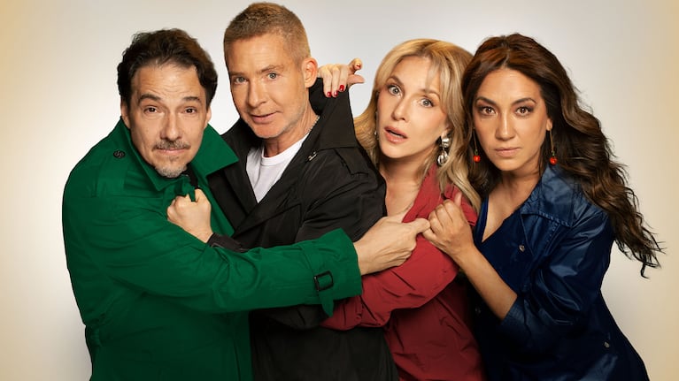 Adrián Suar, Carla Peterson, Fernán Mirás y Lorena Vega