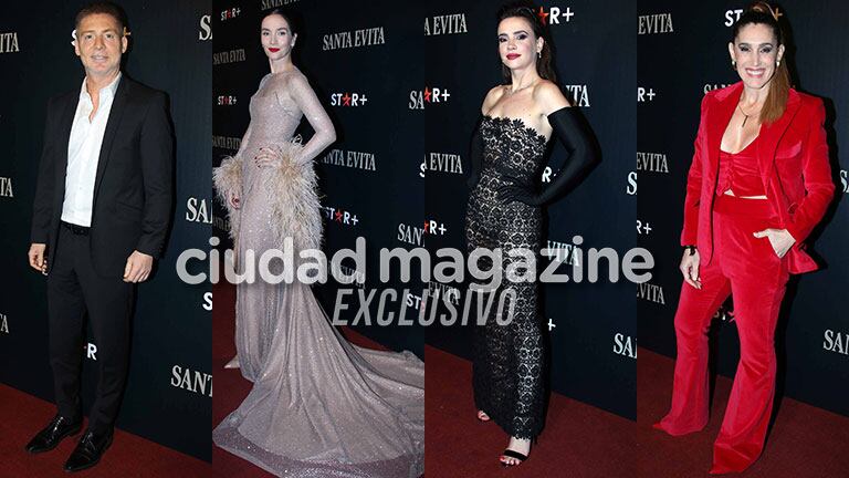 Adrián Suar, Celeste Cid y Soledad Pastorutti dijeron presente en el estreno de Santa Evita (Fotos: Movilpress).
