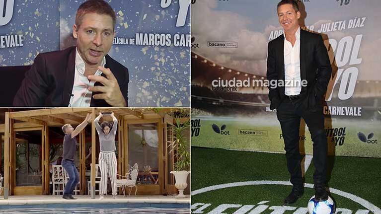 Adrián Suar charló mano a mano con Ciudad antes del estreno de El fútbol o yo. (Fotos: Movilpress)