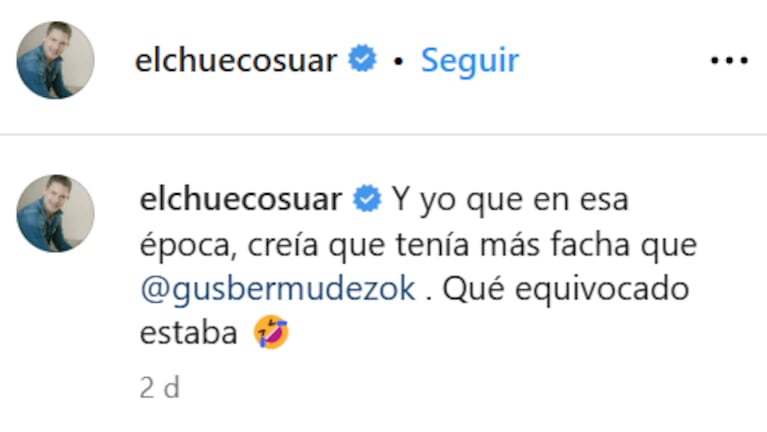 Adrián Suar compartió una foto retro con Gustavo Bermúdez en la piscina: "Creía que tenía más facha que él"