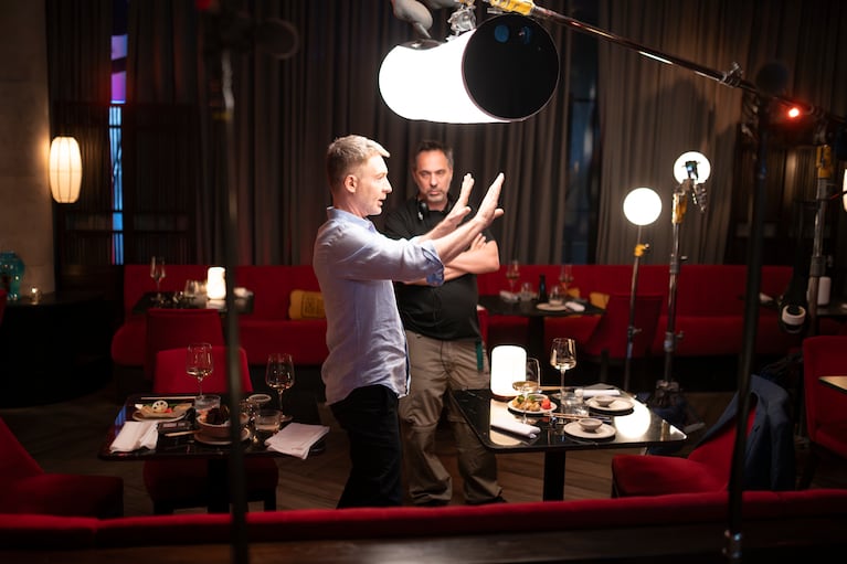 Adrián Suar en el rodaje de "Yo, Narciso"