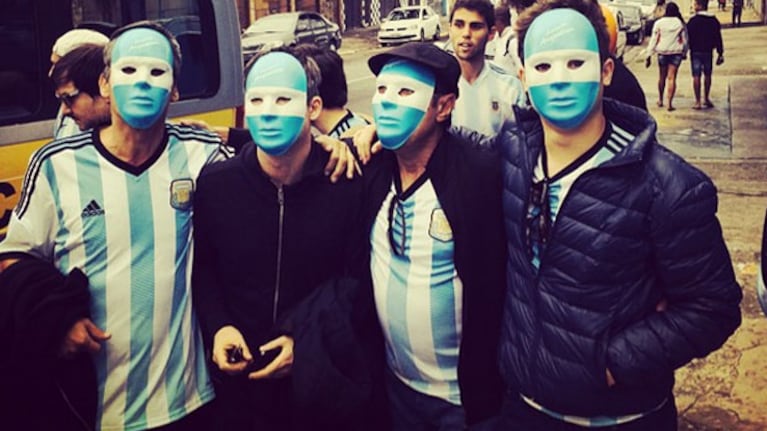 Adrián Suar, Guillermo Francella, Nicolás Francella, Toto en Argentina-Holanda (Foto: Instagram)