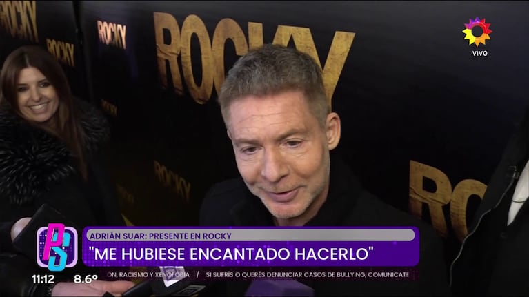 Adrián Suar habló con la prensa en el estreno de Rocky (Foto: captura de eltrece).