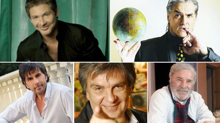 Adrián Suar, Roberto Pettinato, Juan Darthés, Luis Ventura y Rodolfo Ranni. (Fotos: archivo Web)