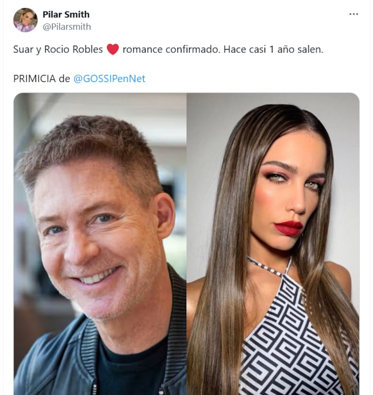 Adrián Suar y Rocío Robles tendrían un romance (Foto: captura de X/@pilarsmith)