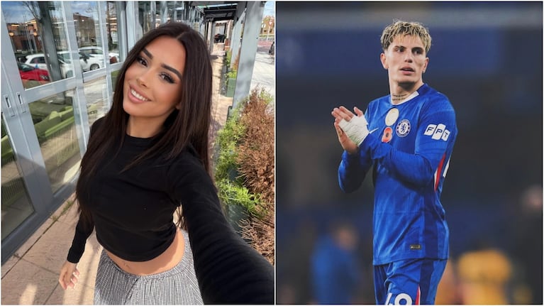 Adriana Lobaz - Alejandro Garnacho. Crédito: Instagram