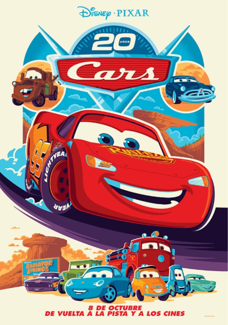 Afiche de Cars, 20 aniversario.