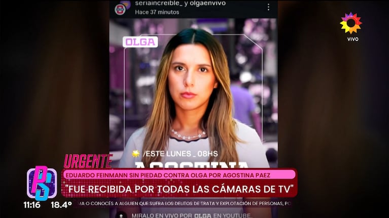 Agostina Páez en el streaming de Olga (Foto: captura de eltrece).