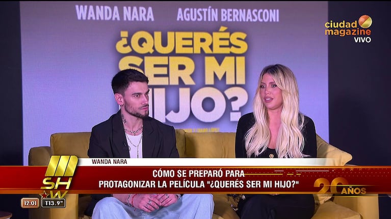 Agustín Bernasconi y Wanda Nara hablaron del estreno de su película (Foto: captura de Ciudad Magazine)