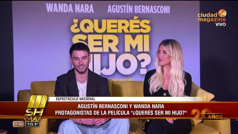 Agustín Bernasconi y Wanda Nara hablaron del estreno de su película (Foto: captura de Ciudad Magazine)